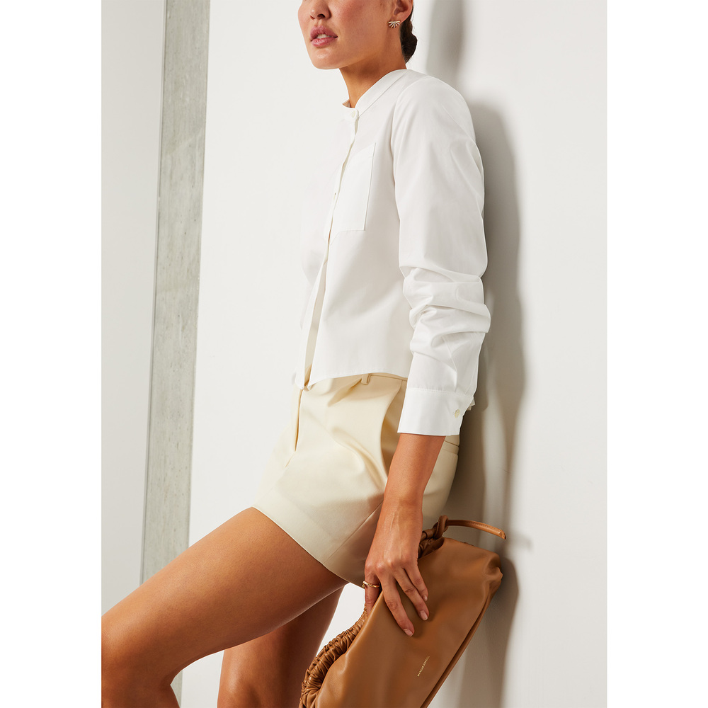 Matin Cropped Shirt In White, Size AU8
