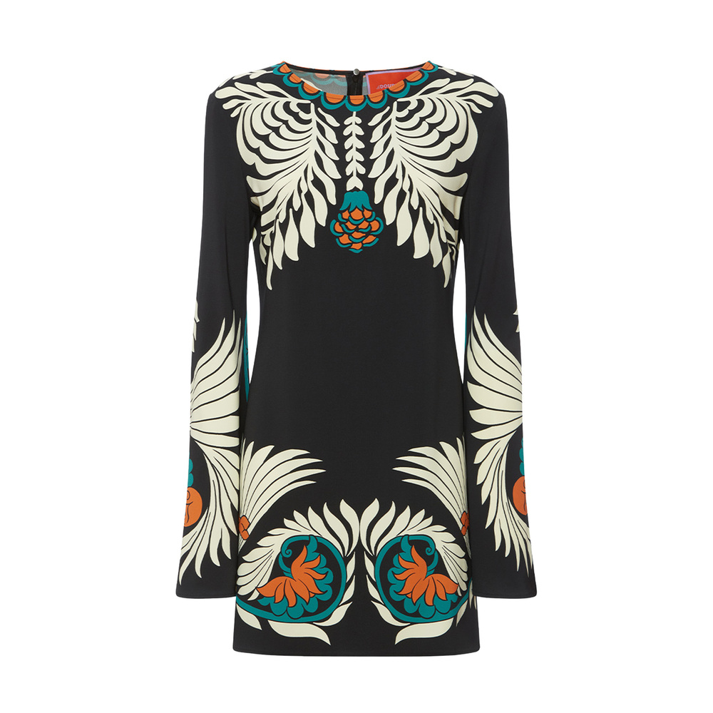 La Doublej Mini Supreme Swing Dress In Mix Tiles Placée