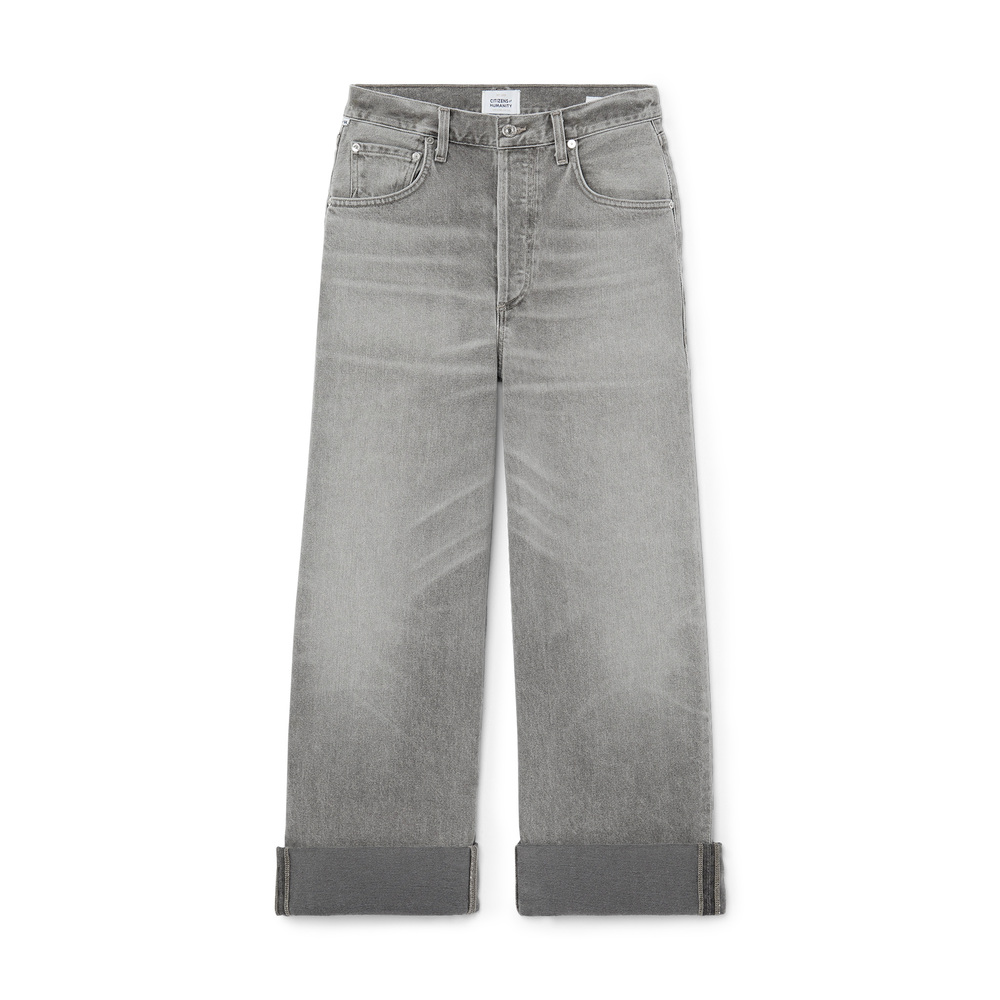 Citizens Of Humanity Ayla Baggy Cropped Jeans In Quartz Grey, Size 30