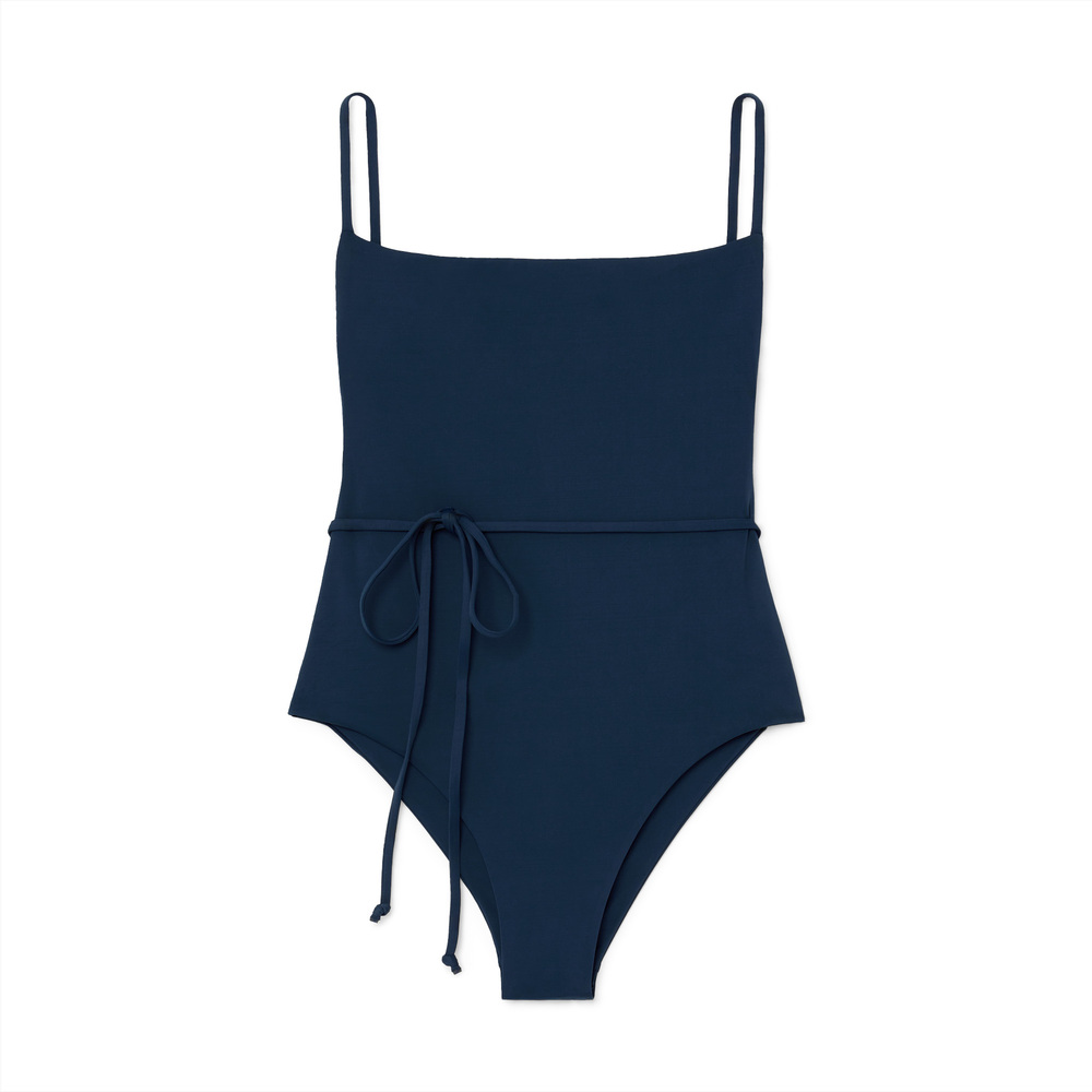 Anemos The K.m. Tie One-Piece In Navy, X-Small
