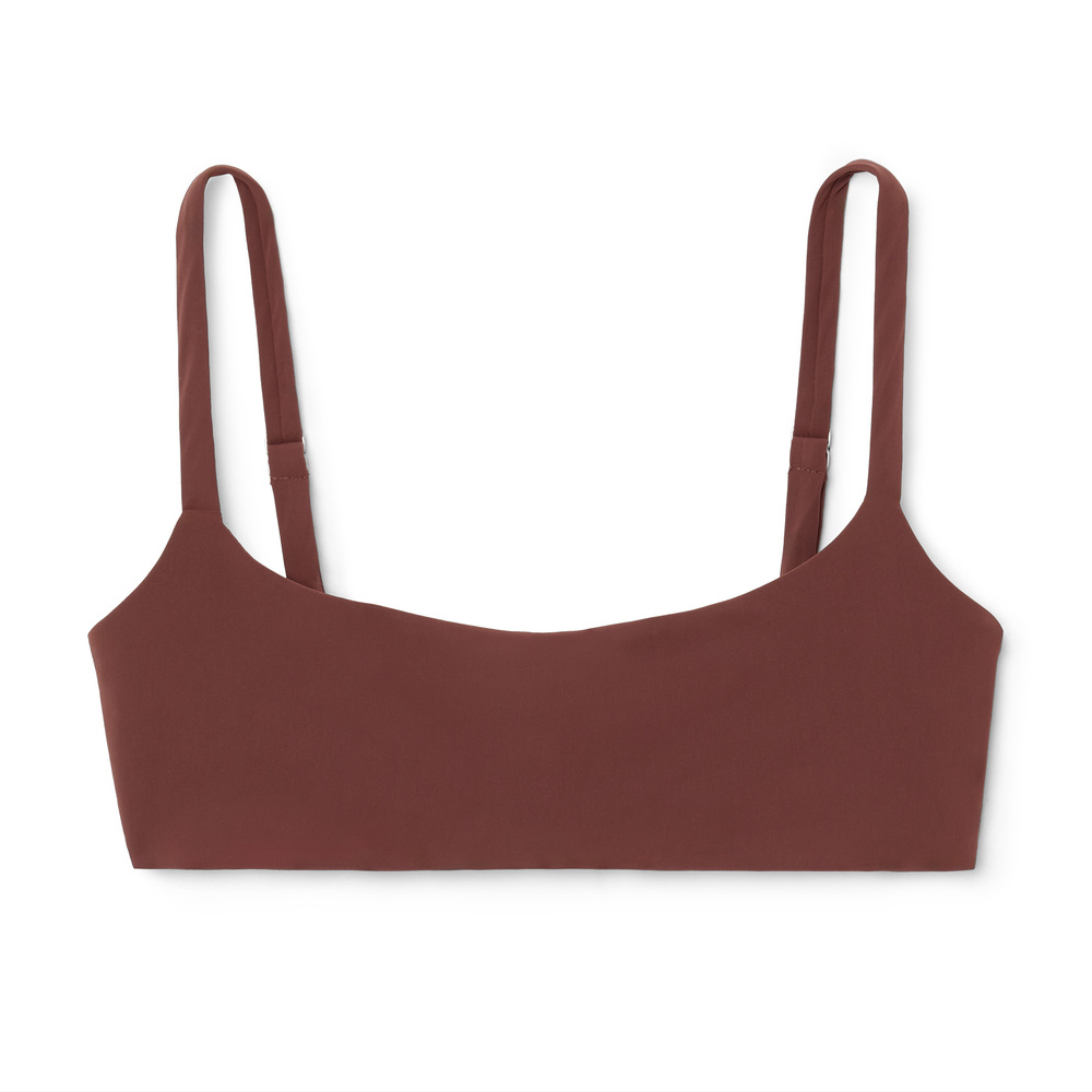 Anemos The Square-Neck Bikini Top In Umber, Small