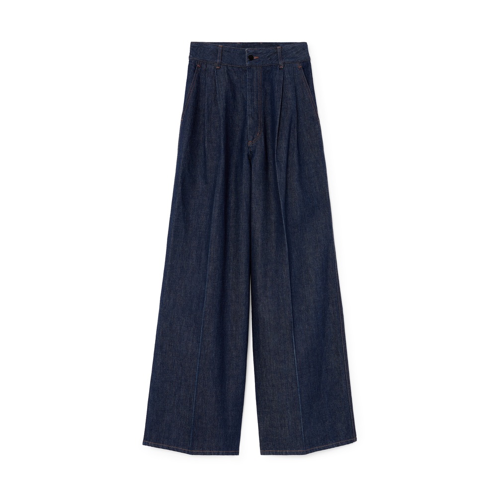 KALLMEYER Deep Pocket Wide-Leg Jeans In Raw Indigo, Size 2