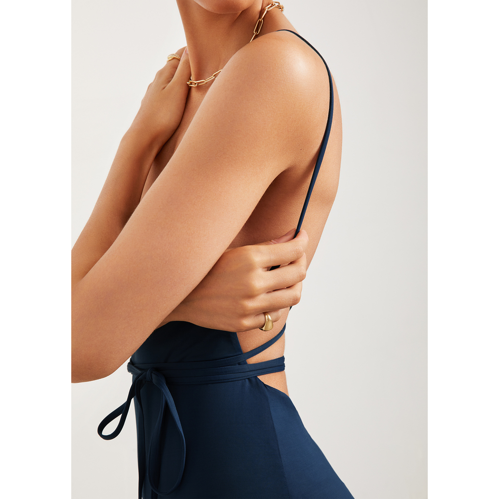 Anemos The K.m. Tie One-Piece In Navy, Small