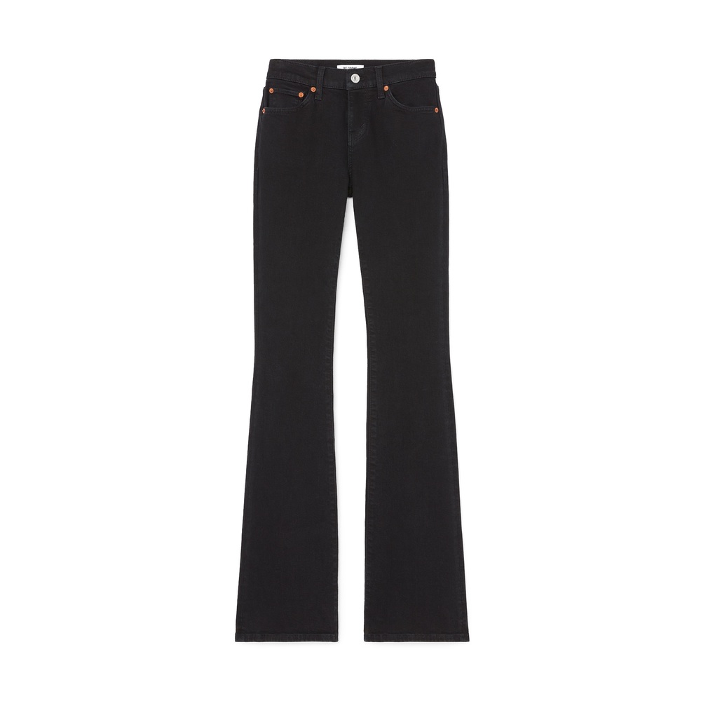 Re/done Mid-rise Baby Bootcut Jeans In Noir