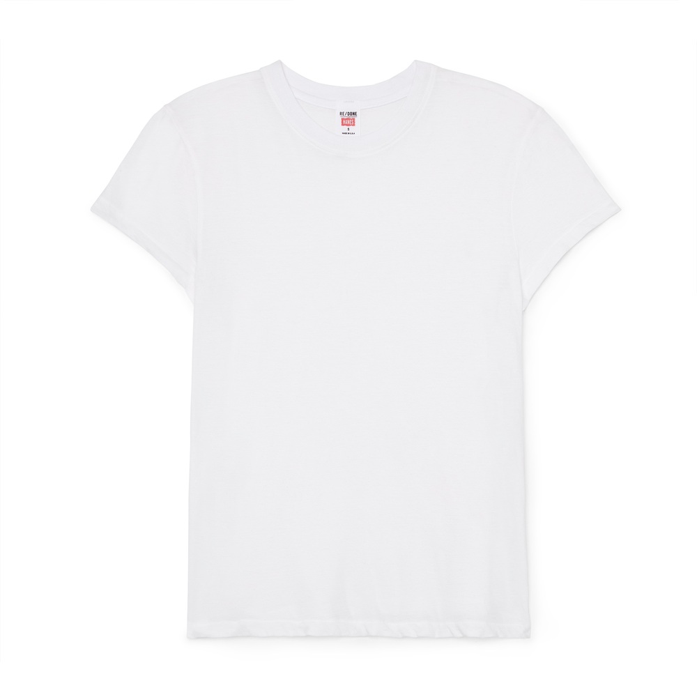 Re/done '60s Slim Tee In Optic White