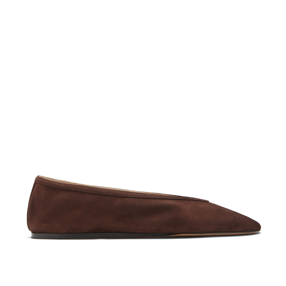 Le Monde Beryl Suede Luna Slippers In Chocolate, Size IT 40