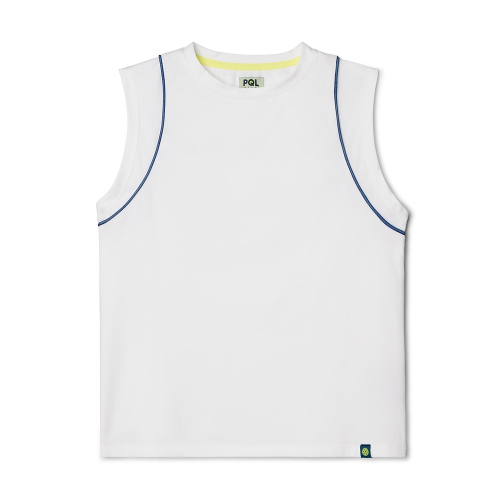 PQL Cropped Court Tank In White, Large