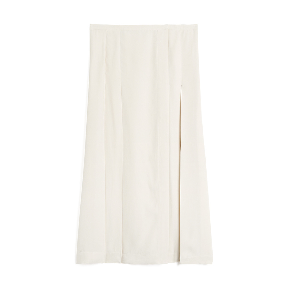 Toteme Pleated Wrap Skirt In Snow, Size FR 34