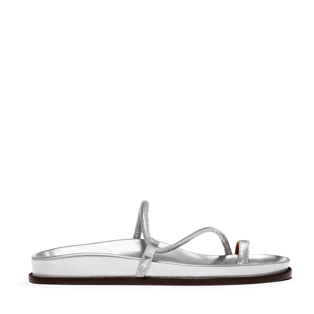 Emme Parsons Bari Sandals In Silver Nappa, Size IT 37