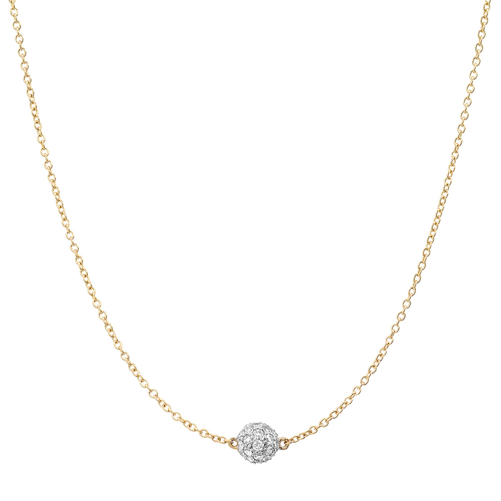 Eriness Single Diamond Orb Necklace In Gold