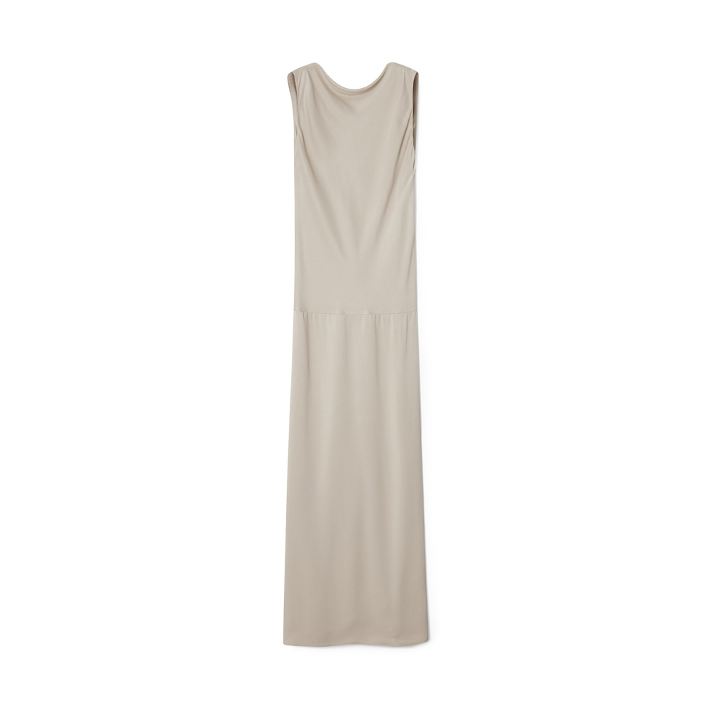 House Of Dagmar Bias-Cut Dress In Pearl Grey, Size 34
