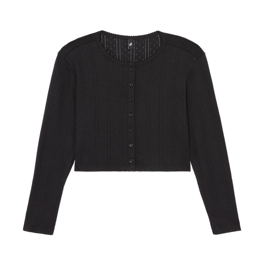 Cou Cou Intimates The Cropped Cardi In Black, Small