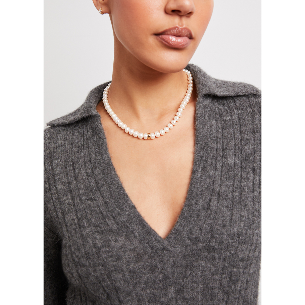 Sheryl Lowe Pearl Knotted Necklace In 14K Yellow Gold/Pearl