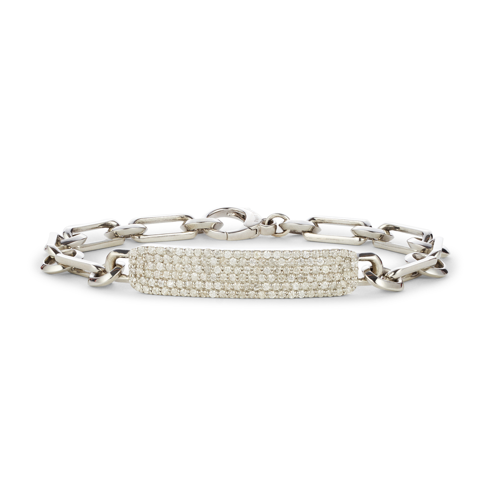 Sheryl Lowe Pavé Diamond Id Bracelet In Metallic