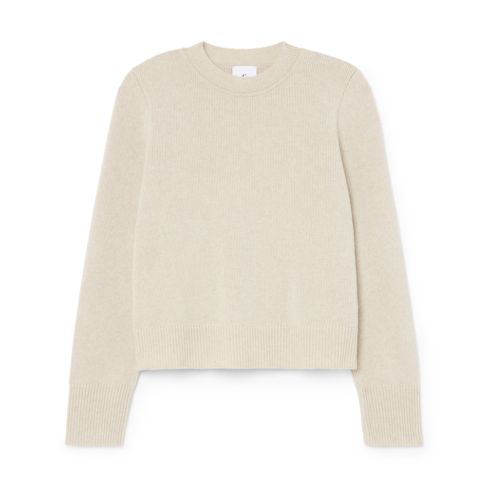 G. Label By Goop Reggie Half-Milano Sweater In Ivory, X-Large