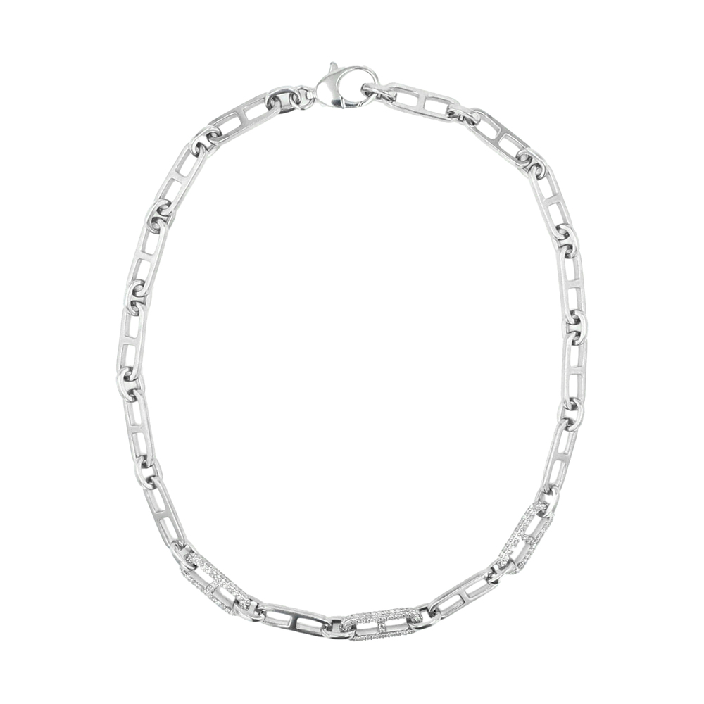 Sheryl Lowe Pavé Diamond H-link Necklace In Metallic
