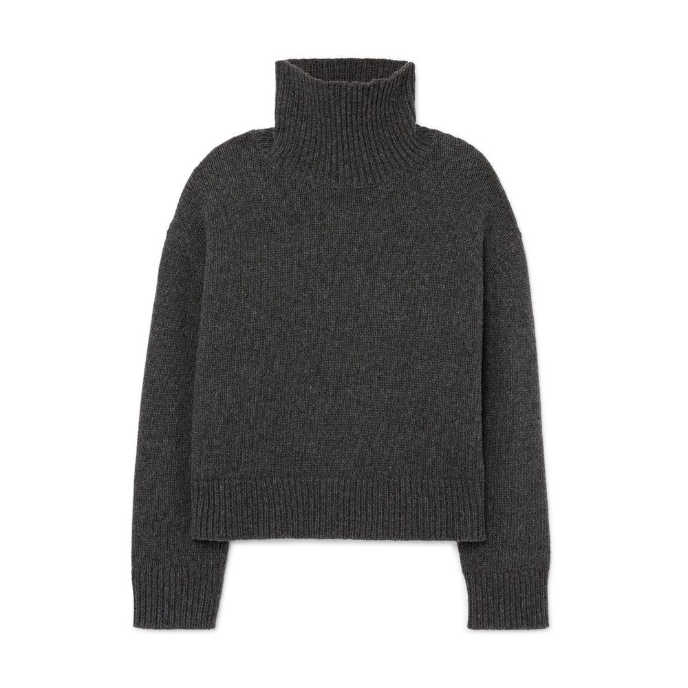 Shop Nili Lotan Omaira Sweater In Dark Charcoal Melange