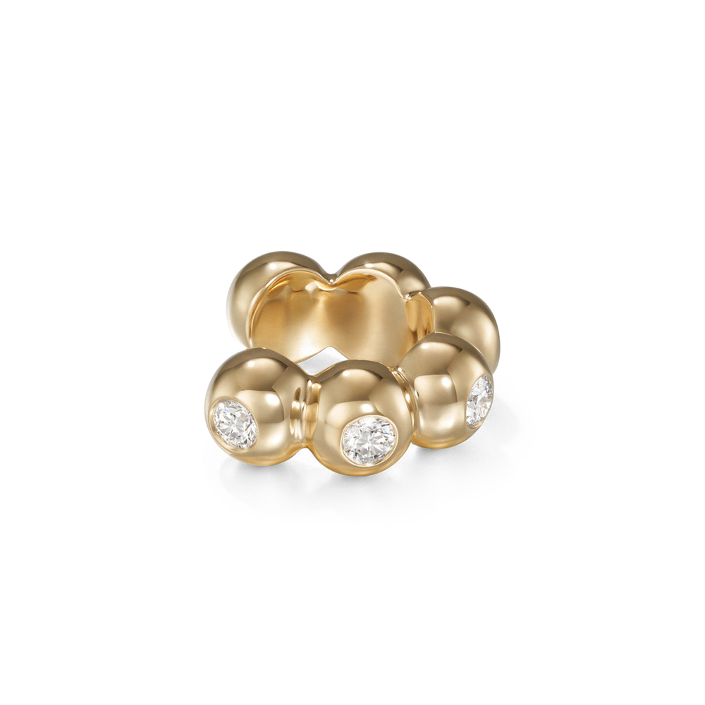 Shop Melissa Kaye Audrey Ear Cuff Earring In 18k Yellow Gold,diamonds