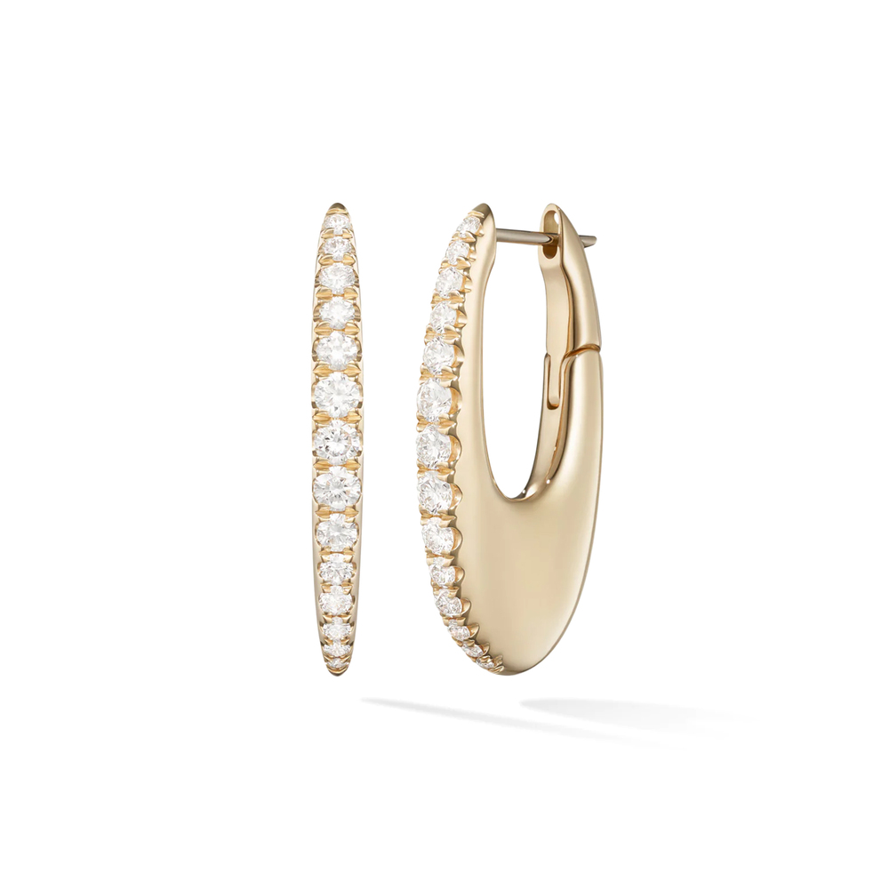 Melissa Kaye Yellow Gold Diamond Hoop Earrings In 18k Yellow Gold,diamonds