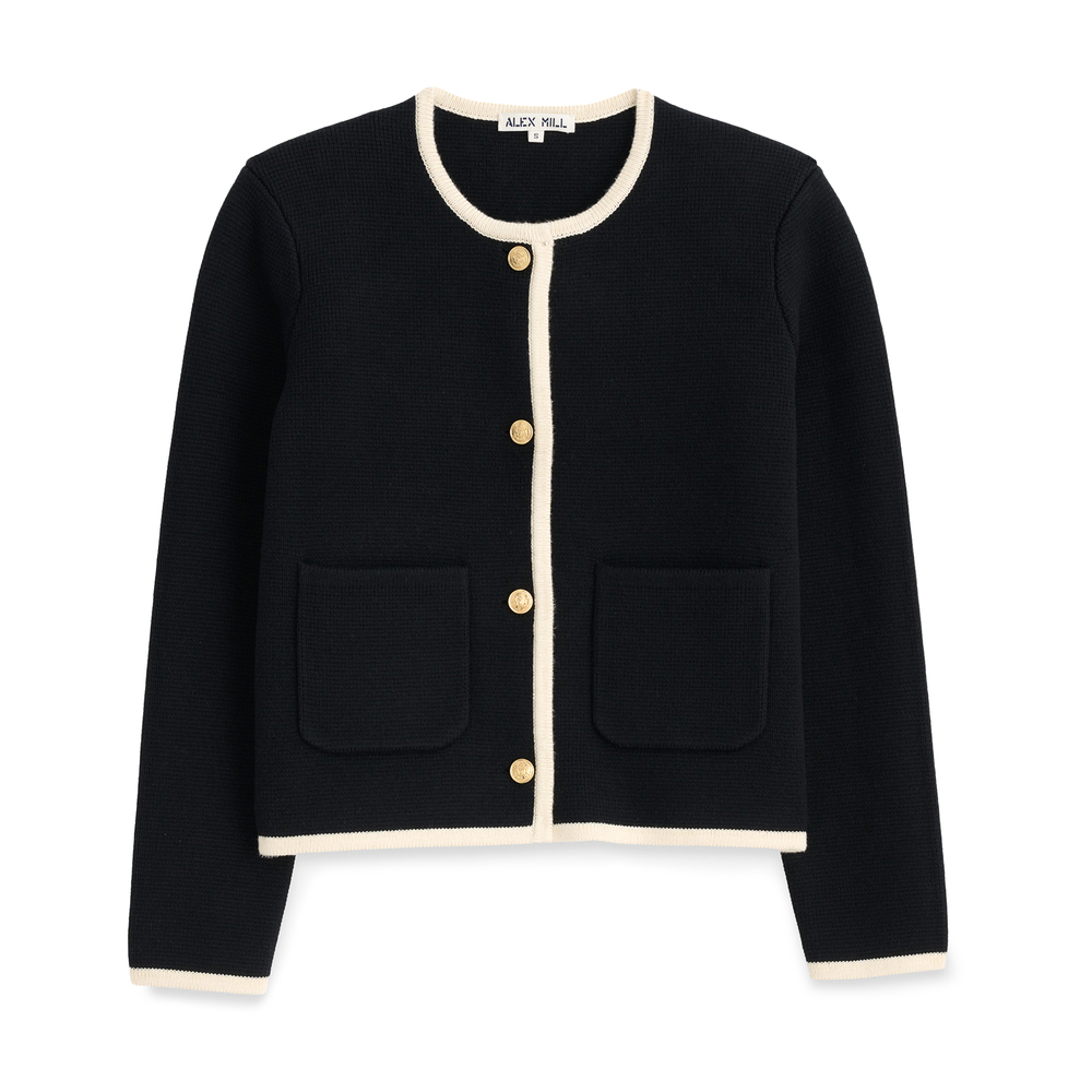 Alex Mill Paris Sweater Jacket In Black