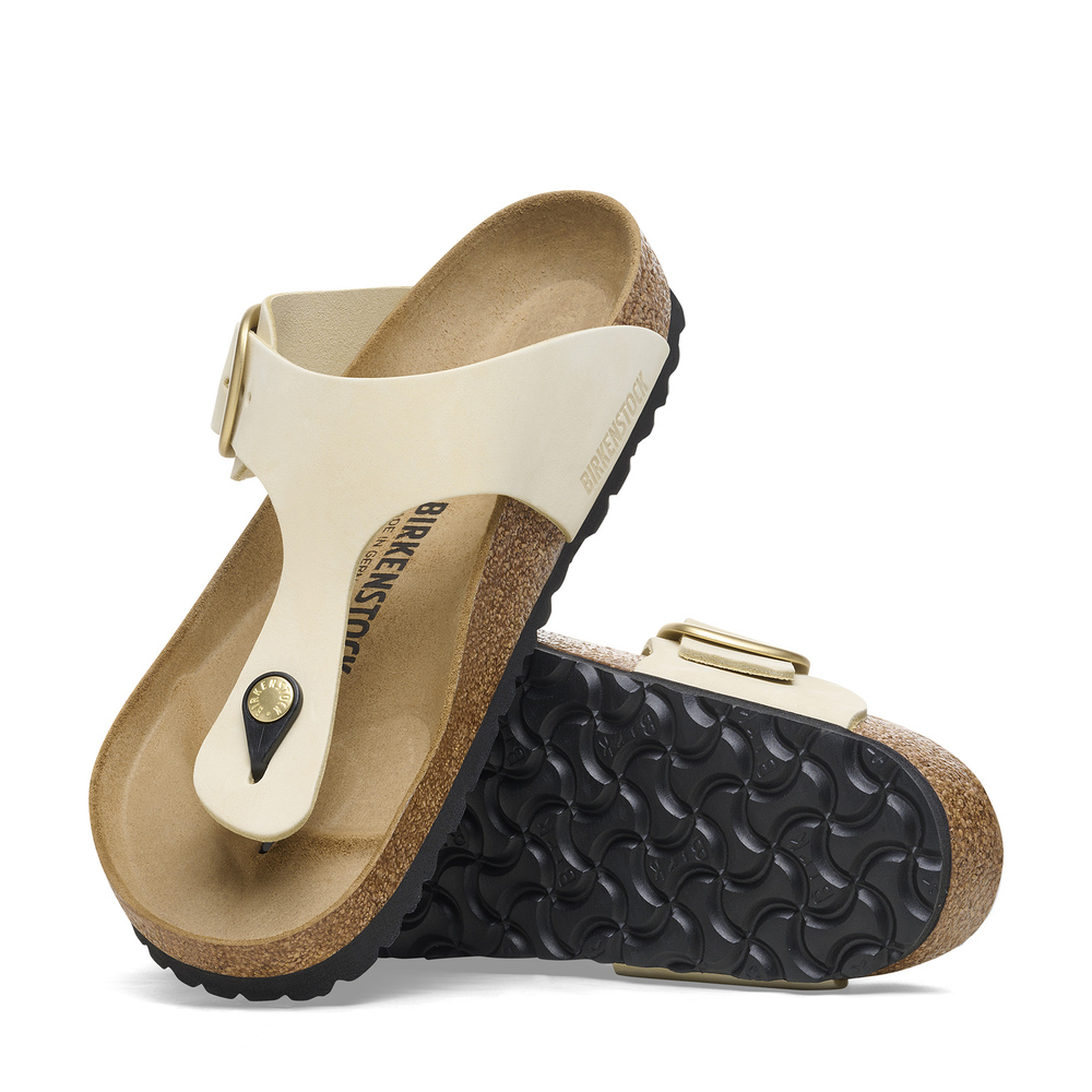 Shop Birkenstock Gizeh Big-buckle Sandals In Ecru Nubuck