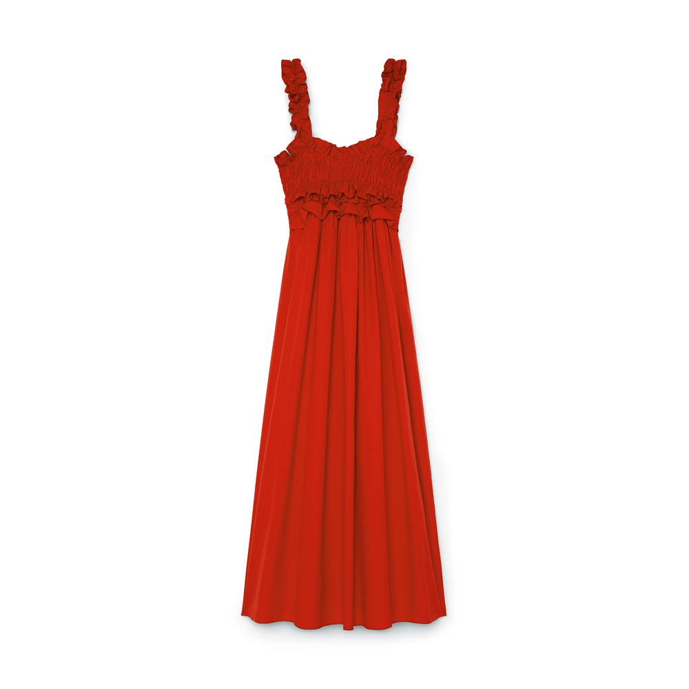 Shop Cecilie Bahnsen Giovanna Dress In Poppy Red