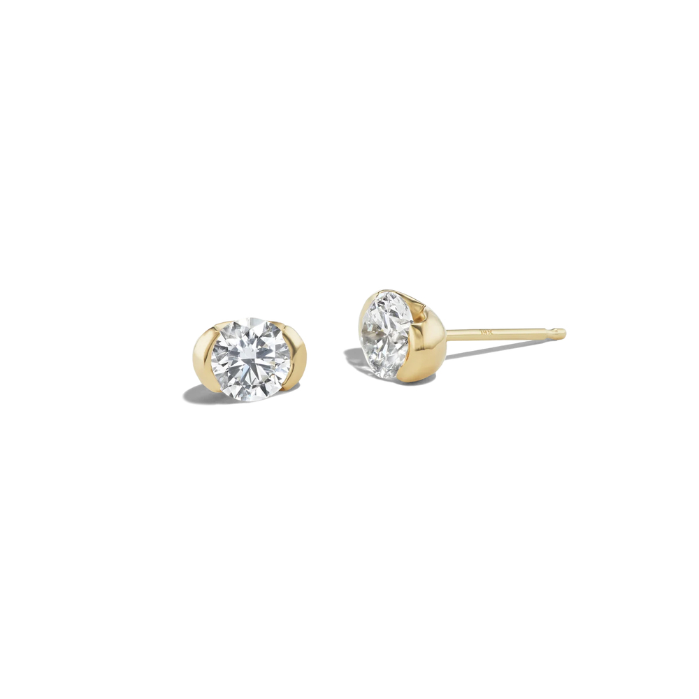 Shop Sophie Ratner Medium Sunrise Stud Earrings In 14k Yellow Gold,diamond