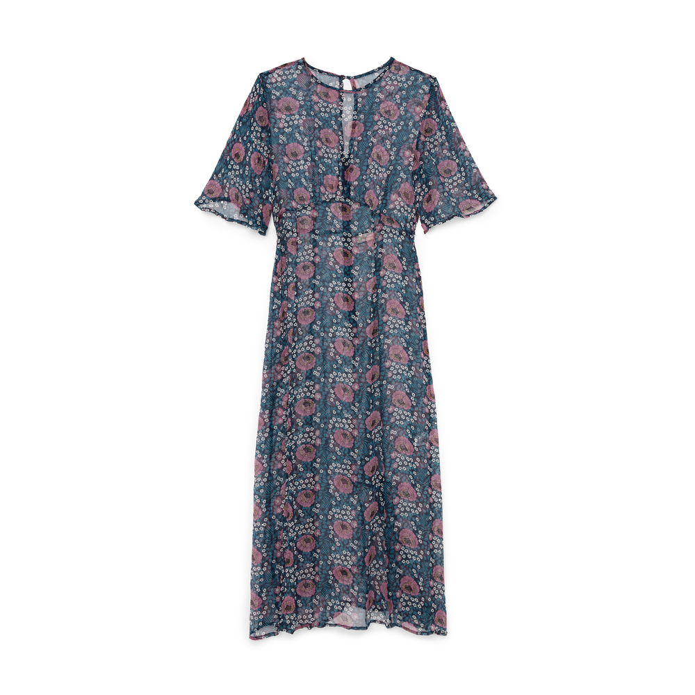 Natalie Martin Lily Dress In Vintage Flowers Indigo