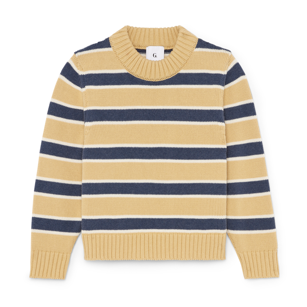 Shop G. Label By Goop Prep School Sweater In Butter,denim,white