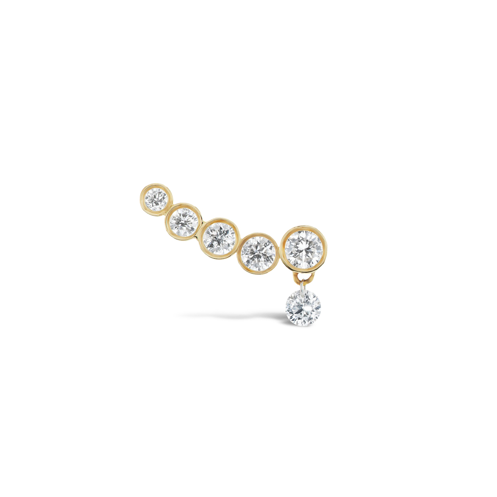 Shop Sophie Ratner Pierced Diamond Ear Climber Earring In 14k Yellow Gold,diamond