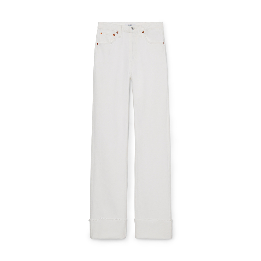 Shop Re/done High-rise Loose Jeans In White