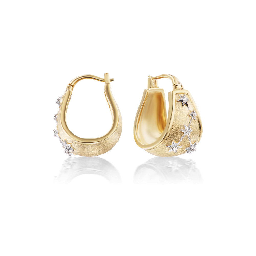 Shop Sorellina Constellation Hoop Earrings In 18k Yellow Gold,diamonds