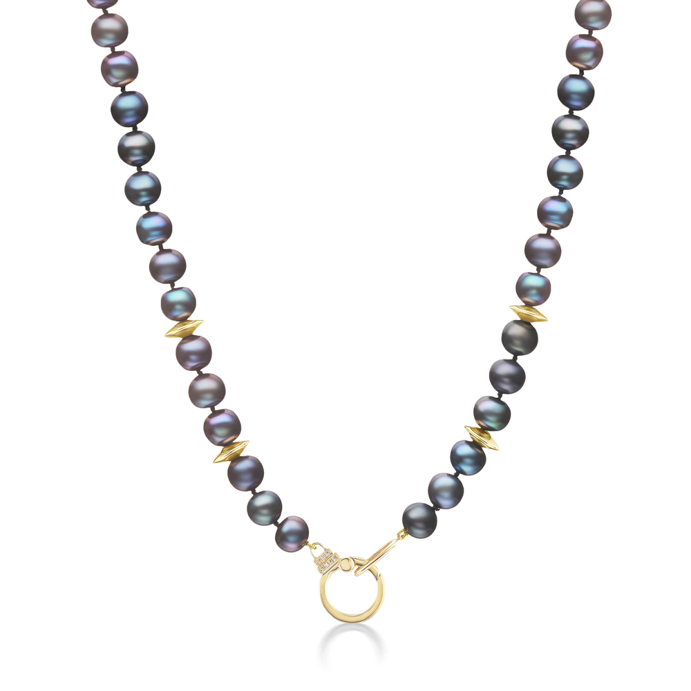 Shop Sorellina Black Tahitian Pearl Necklace In 18k Yellow Gold,pearl