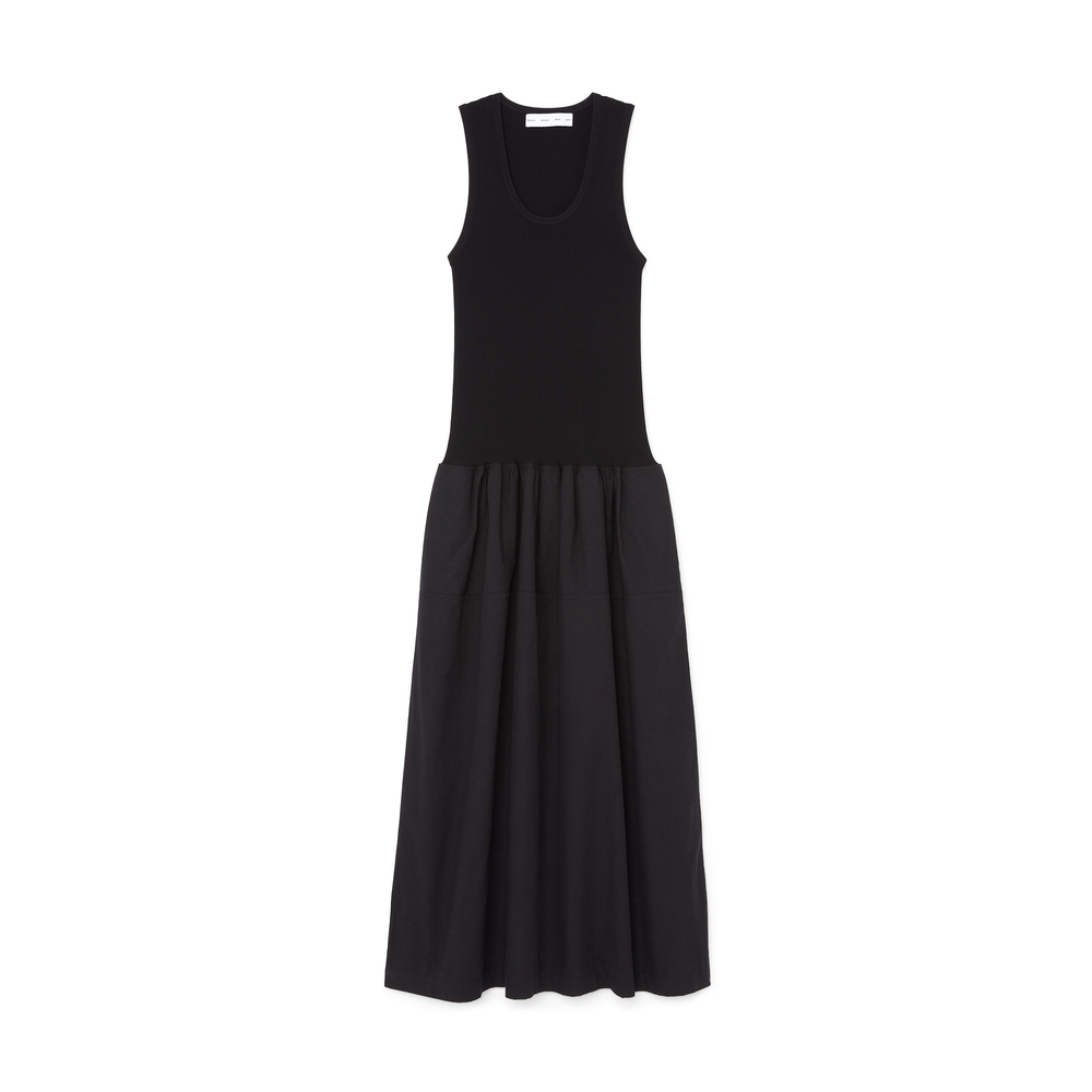 Shop Proenza Schouler White Label Malia Poplin Dress In Black