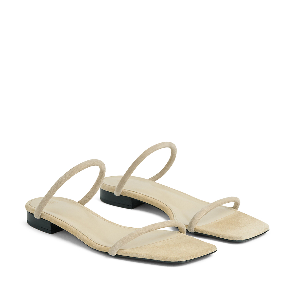 Shop Totême The Minimalist Slides Sandal In Ecru