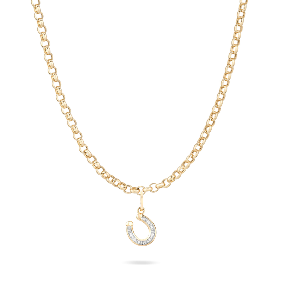 Adina Reyter Diamond Horseshoe Chain Necklace In 14k Yellow Gold,diamond