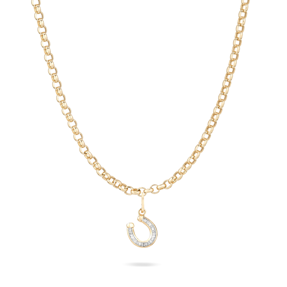 Adina Reyter Diamond Horseshoe Chain Necklace In Gold