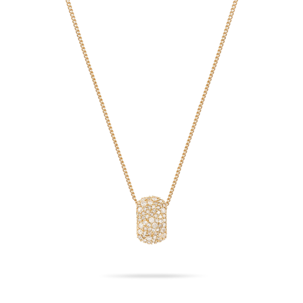 Shop Adina Reyter Pavé Big Bead Chain Necklace In 14k Yellow Gold,diamond