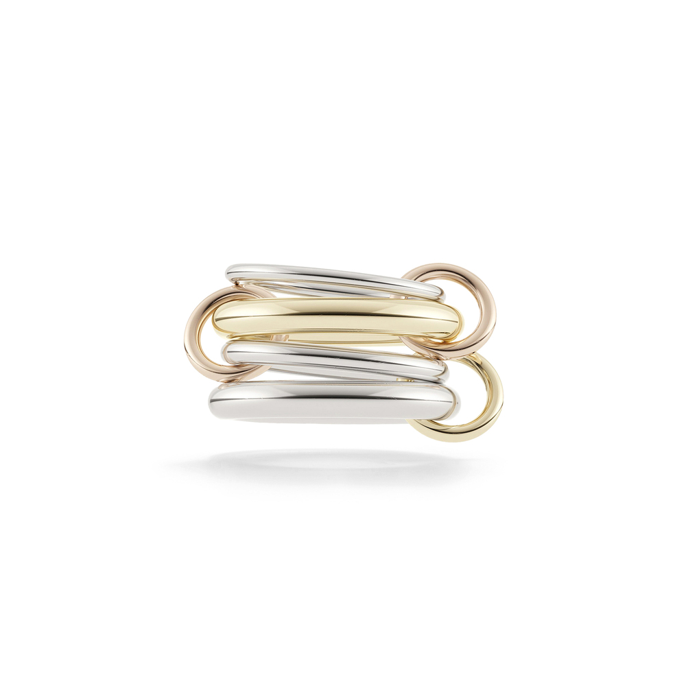 Spinelli Kilcollin Women's Cici Two-tone Sterling Silver 5-link Ring In Yellow Gold,rose Gold