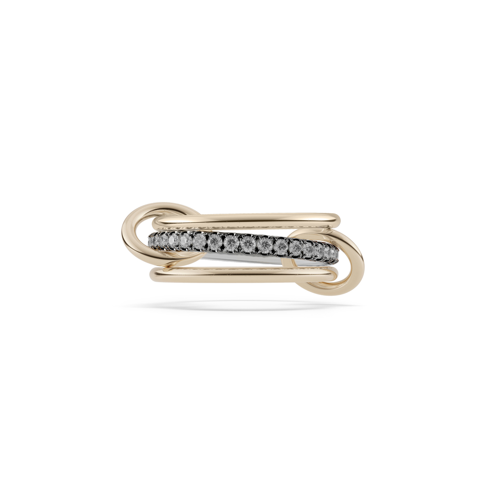 Shop Spinelli Kilcollin Tigris Ring In 18k Yellow Gold,black Rhodium Plated