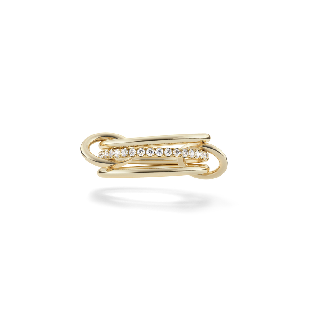 Shop Spinelli Kilcollin Sonny Yellow-gold Ring In Yellow Gold,white Diamonds