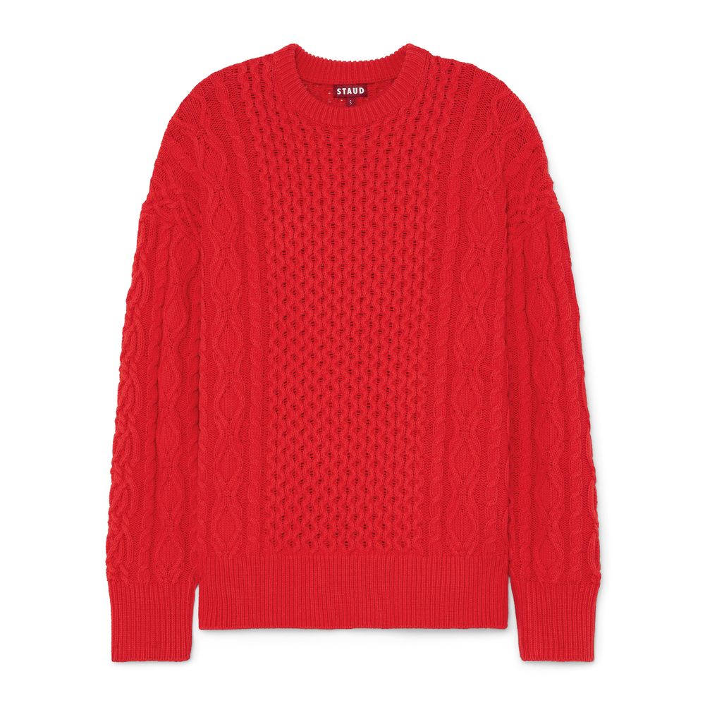 Shop Staud Tracy Sweater In Red Rose