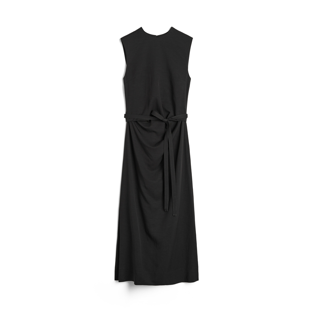 Totême Fluid Tie-waist Dress In Black