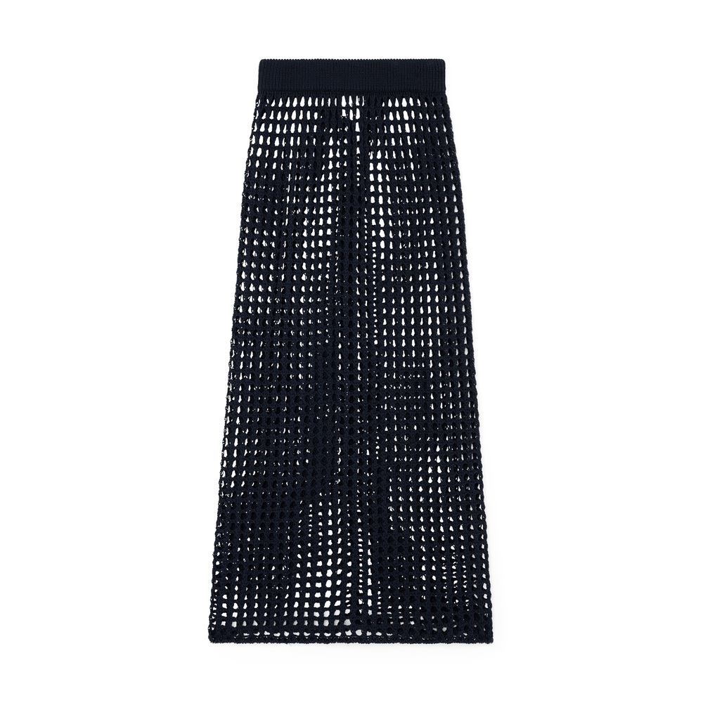 G. Label By Goop Open-weave Skirt In Navy