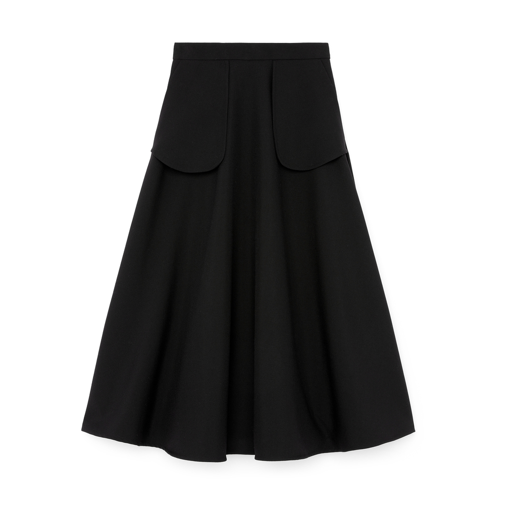 Rohe Layered-detail A-line Skirt In Black