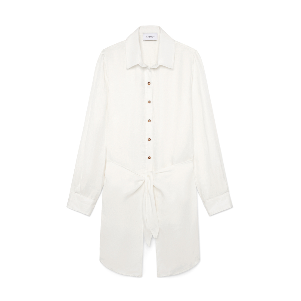Anemos L.a. Button-down Wrap Dress In White