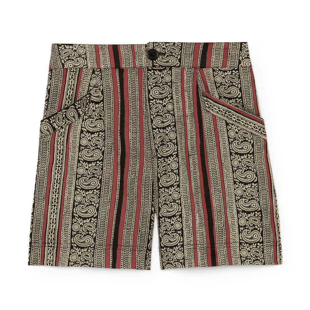 Natalie Martin Christine Shorts In Paisley Stripe Black