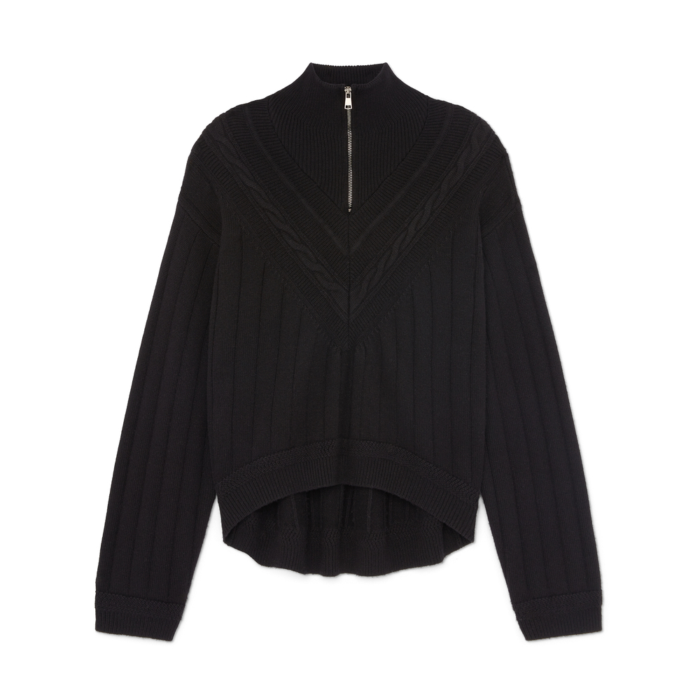 Kallmeyer Josie Layered Cashmere Sweater In Black