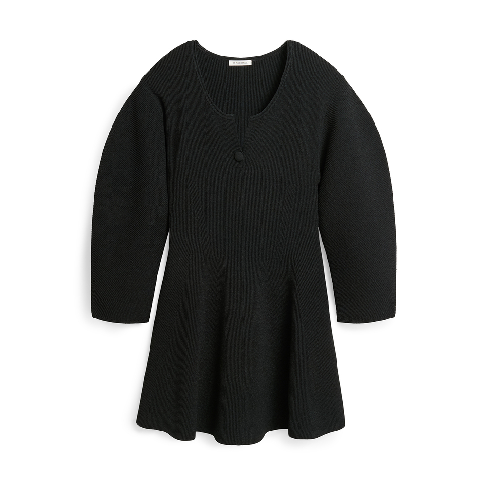 By Malene Birger Mini Dress With Button Detail And Flared Skirt In Black