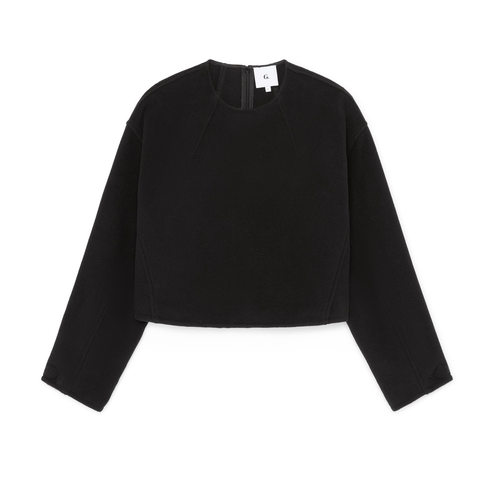 G. Label By Goop Cozy Wool-cashmere Top In Black